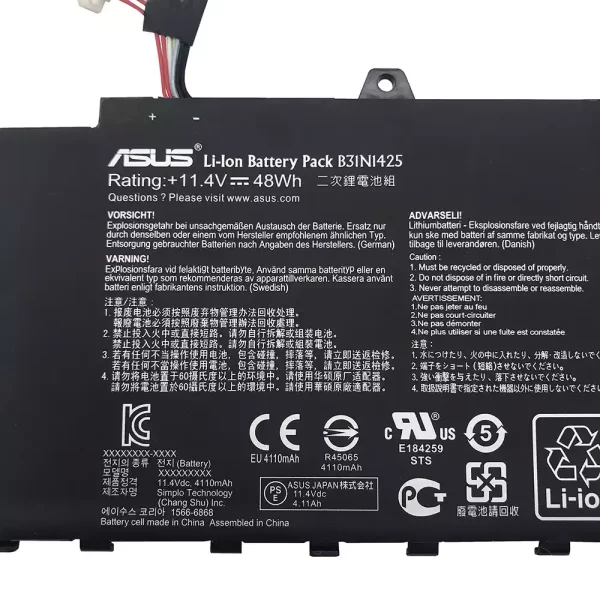 Oriģināls klēpjdatora Baterija ASUS B31N1425 - Image 3