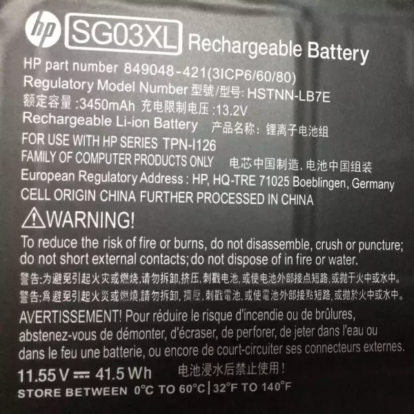 Oriģināls klēpjdatora Baterija HP SG03XL - Image 3