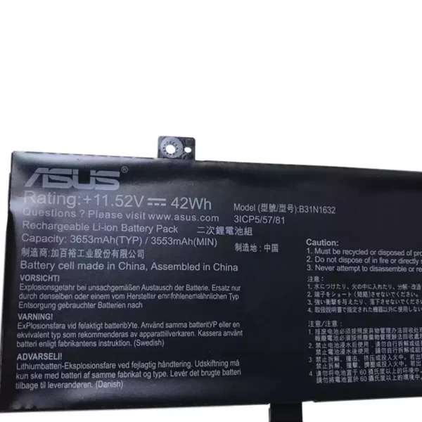 Oriģināls klēpjdatora Baterija ASUS B31N1632 - Image 3