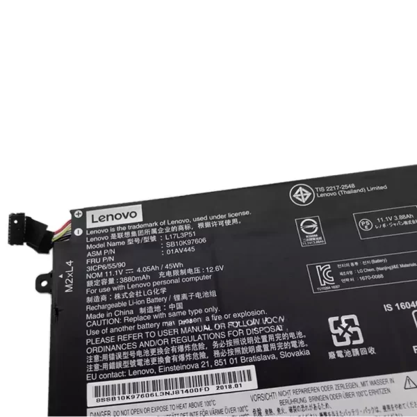 Oriģināls klēpjdatora Baterija Lenovo L17C3P51,L17C3P52 - Image 3