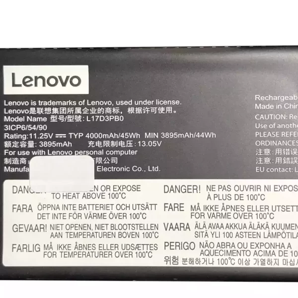 Oriģināls klēpjdatora Baterija LENOVO L17D3PB0 - Image 3