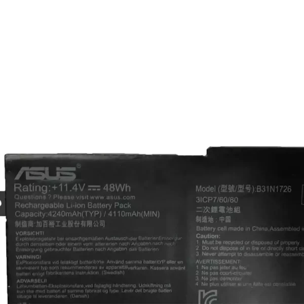 Oriģināls klēpjdatora Baterija ASUS B31N1726 - Image 3