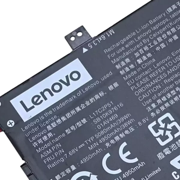 Oriģināls klēpjdatora Baterija LENOVO L17C2P51,L17S2P51 - Image 3