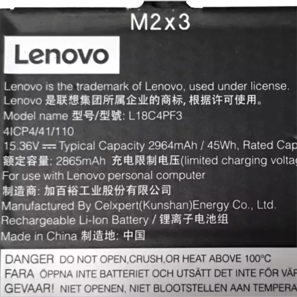 Oriģināls klēpjdatora Baterija LENOVO L18C4PF3 - Image 2