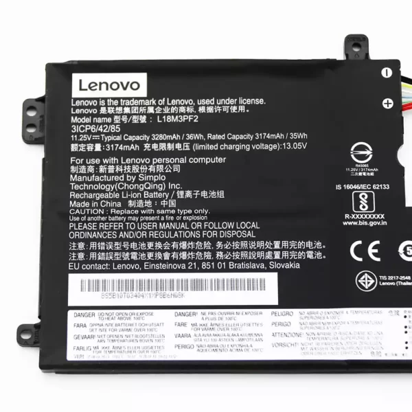 Oriģināls klēpjdatora Baterija LENOVO L18M3PF2 - Image 3