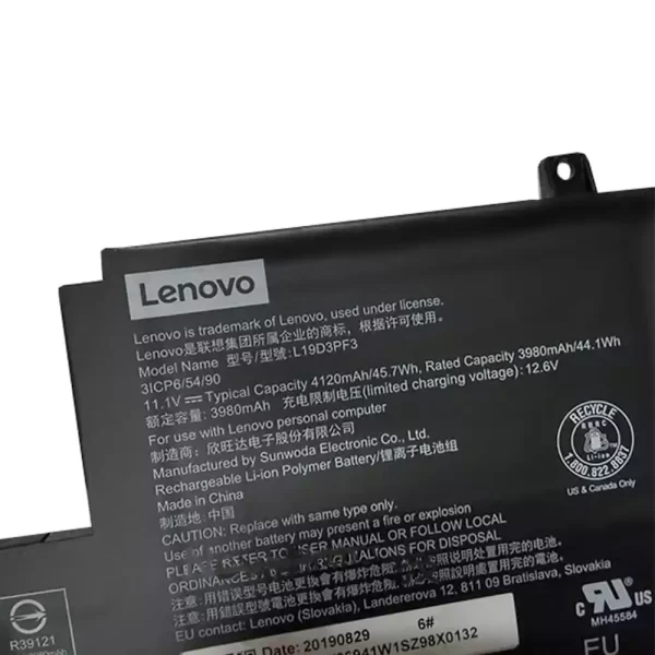 Oriģināls klēpjdatora Baterija LENOVO L19D3PF3 - Image 2