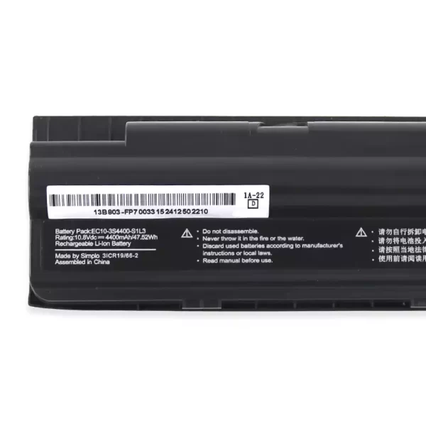 Oriģināls klēpjdatora Baterija EC10-3S4400-S1L3 EC10-3S4400-G1L3,EC10-3S4400-S4N3,EC10-3S4400-S1N3,EC10-3S5200-S1L5 - Image 3