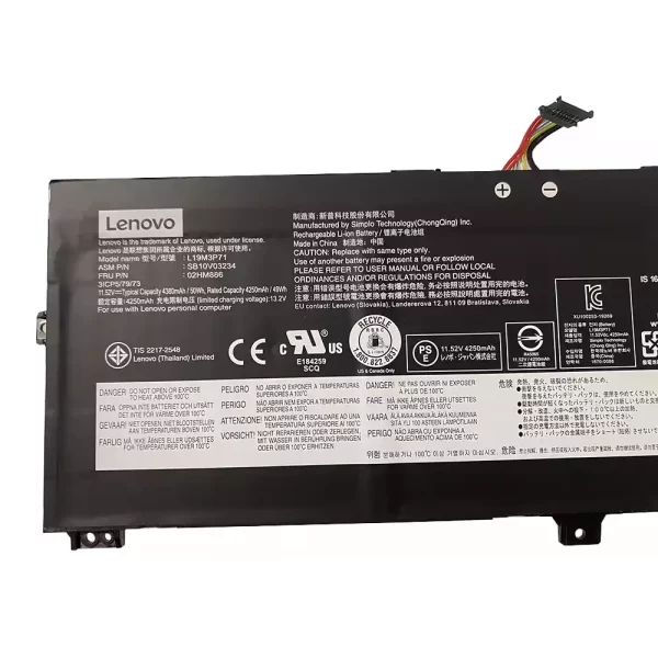 Oriģināls klēpjdatora Baterija LENOVO L19M3P71 SB10V03234 02HM886 - Image 3