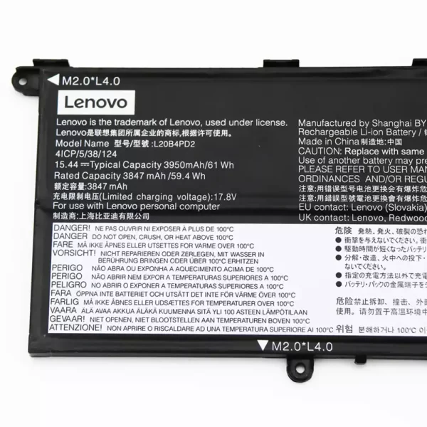 Oriģināls klēpjdatora Baterija LENOVO L20B4PD2 L20D4PD2 L20C4PD2 - Image 3