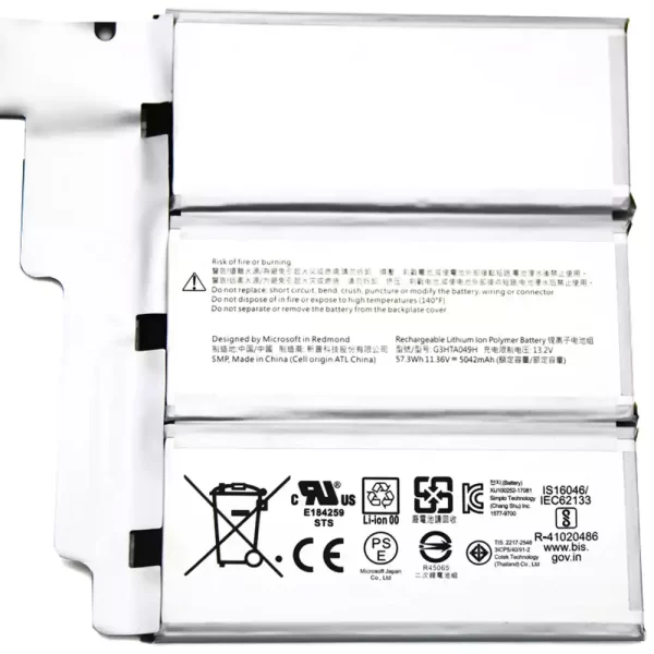 Oriģināls klēpjdatora Baterija G3HTA049H Microsoft Surface Book 2nd 13.5 inch 1835 Keyboard - Image 3