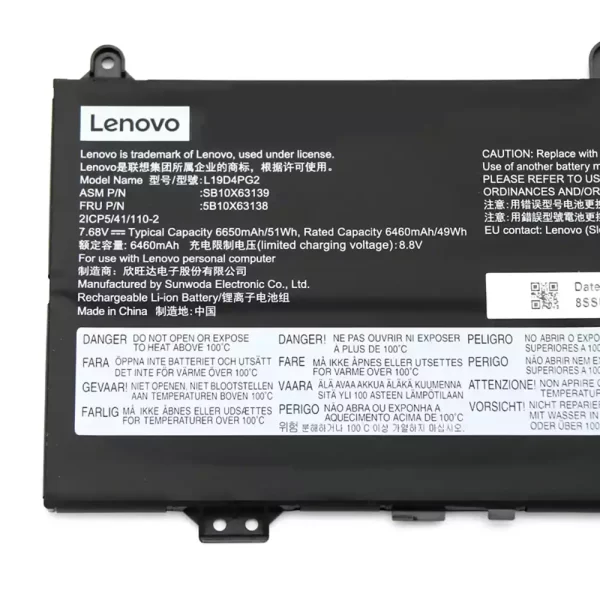 Oriģināls klēpjdatora Baterija LENOVO L19D4PG2 - Image 3