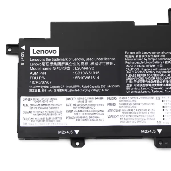 Oriģināls klēpjdatora Baterija LENOVO L20M4P72 L20L4P72 L20C4P72 L20D4P72 - Image 3