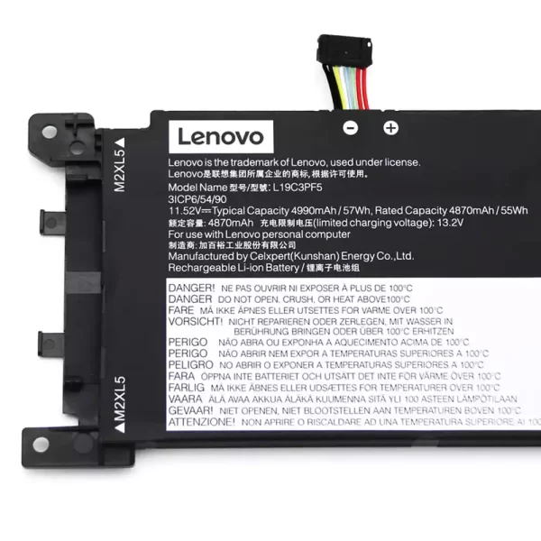 Oriģināls klēpjdatora Baterija LENOVO L19C3PF5 L19C3PF4 L19M3PF5 - Image 2