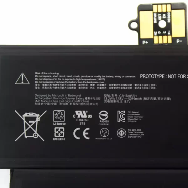 Oriģināls klēpjdatora Baterija G3HTA056H,Microsoft Surface Pro X 1876 - Image 3
