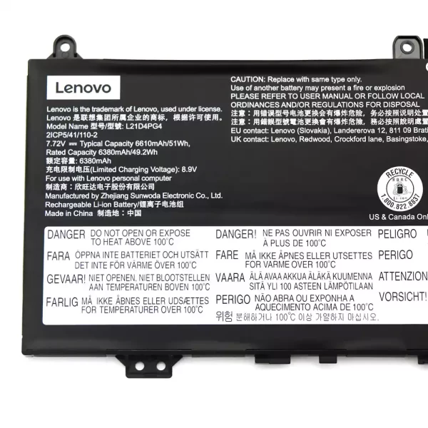 Oriģināls klēpjdatora Baterija LENOVO L21C4PG4,L21D4PG4,L21L4PG4,L21M4PG4 - Image 3