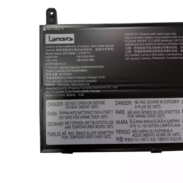Oriģināls klēpjdatora Baterija LENOVO L21D4P75 5B10W51880 SB10W51981 - Image 2