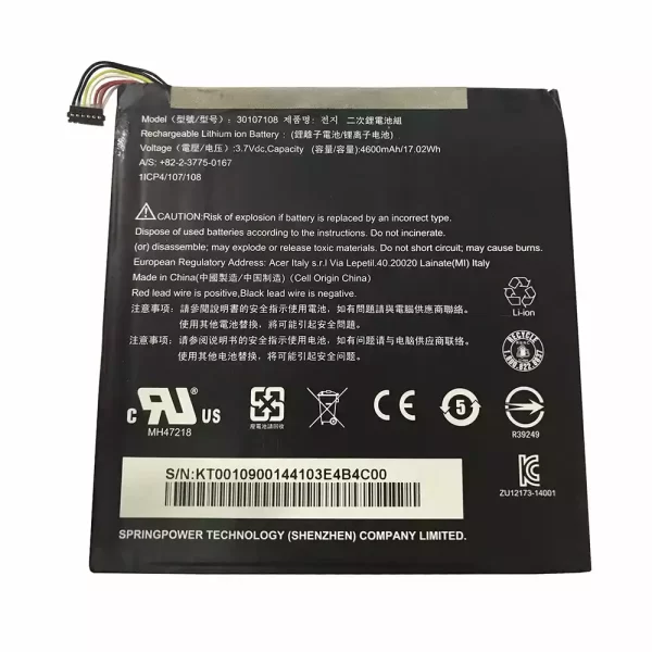 Planšetdators baterija Acer 30107108,Acer A1-840
