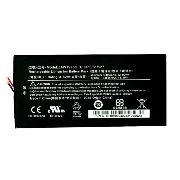 Planšetdators baterija ACER ZAW1975Q,Iconia Tab 7 A1-713HD