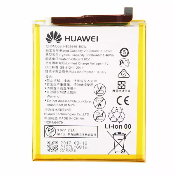 Oriģināls baterija HB366481ECW priekš Huawei P9,P10 lite,G9,G9 lite,Honor 8,Honor 5c,nova 3e