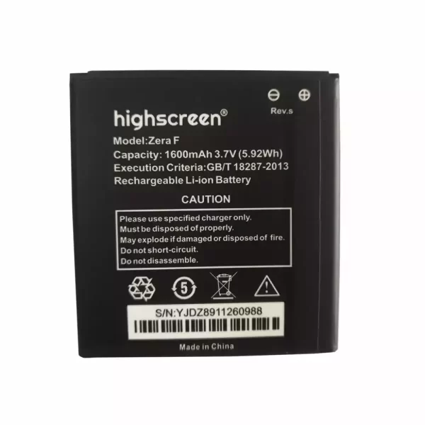 Oriģināls baterija priekš Highscreen Zera F (Rev.S)
