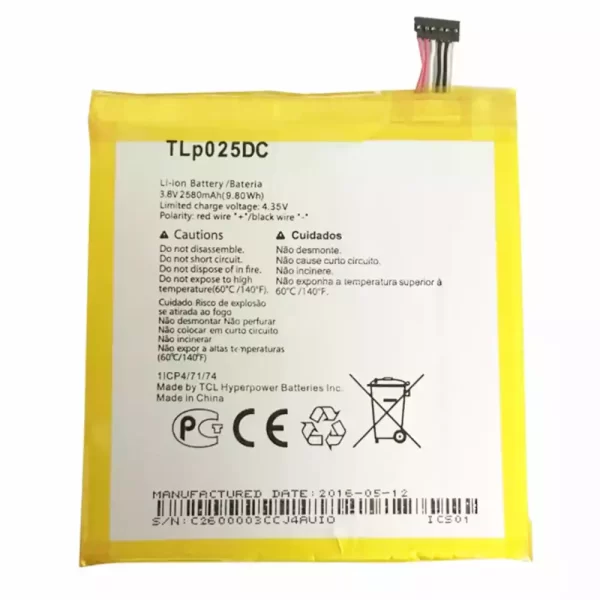 Oriģināls baterija TLP025DC priekš Alcatel