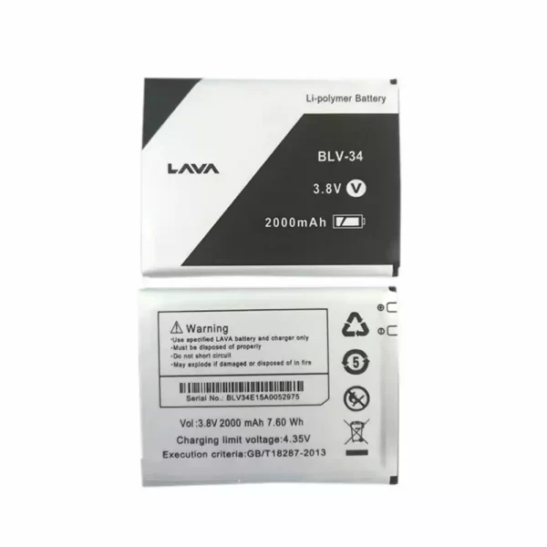 Oriģināls baterija priekš Lava BLV-34