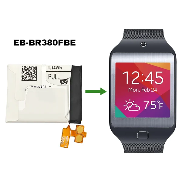 Nomaināma baterija EB-BR380FBE priekš Samsung Gear 2 (SM-R380),Gear 2 Neo (SM-R381) - Image 4