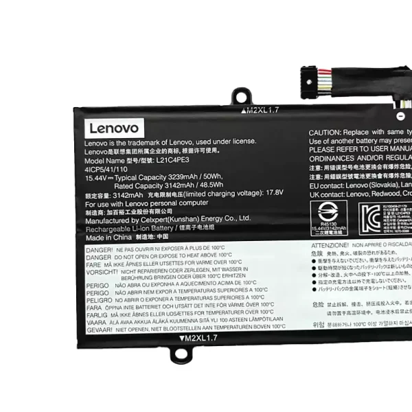 Oriģināls klēpjdatora Baterija LENOVO L21C4PE3 L21M4PE4 - Image 3