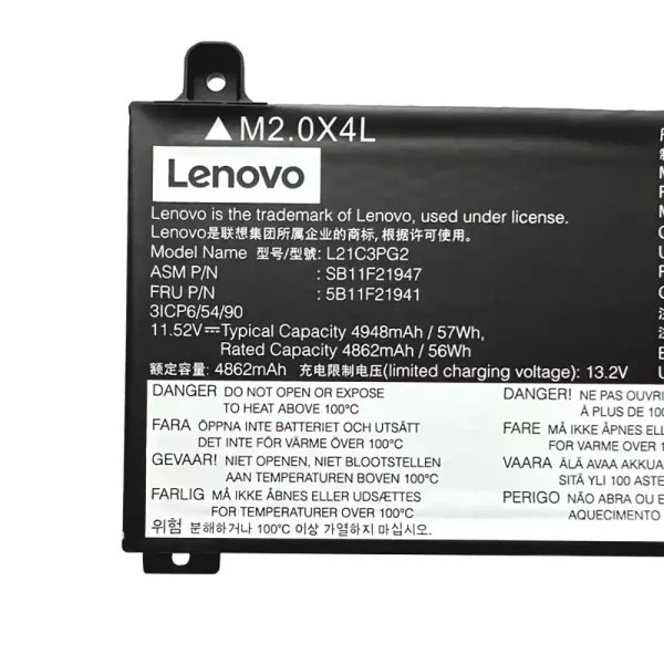 Oriģināls klēpjdatora Baterija Lenovo L21C3PG2 L21M3PG2 - Image 4