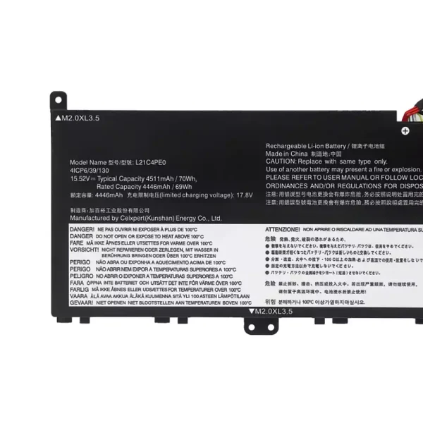 Oriģināls klēpjdatora Baterija Lenovo L21C4PE0 L21D4PE0 L21M4PE0 L21M4PC7 L21C4PC7 L21C4PC4 - Image 3