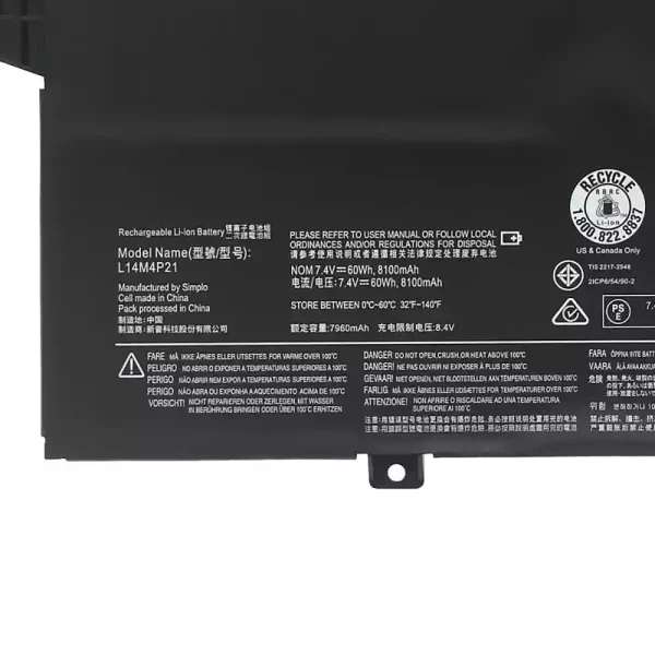 Oriģināls klēpjdatora Baterija LENOVO L14M3P22 L14S3P21 - Image 3