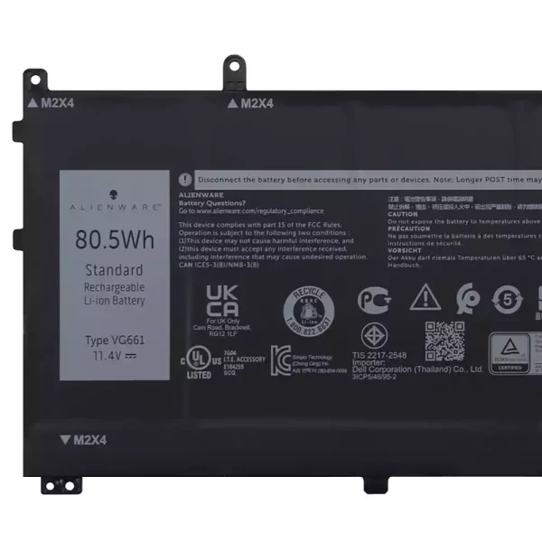 Oriģināls klēpjdatora Baterija DELL VG661 V4N84,DELL Alienware x14 R1 R2 - Image 3