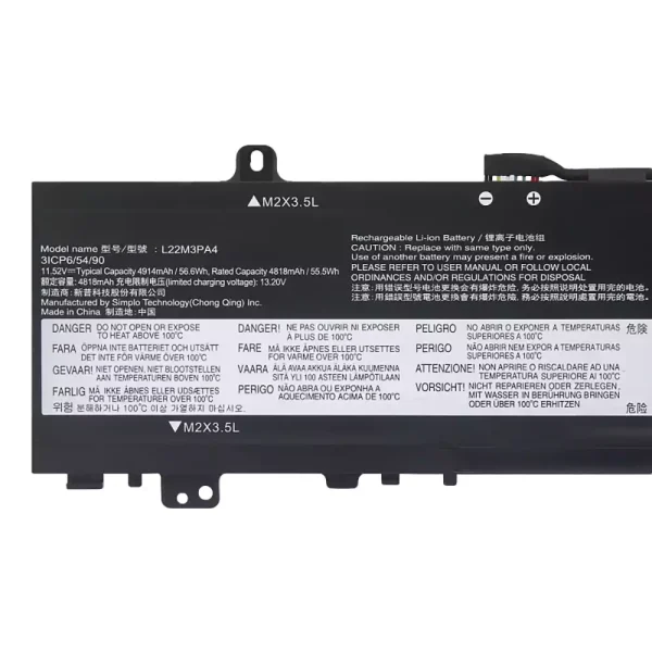 Oriģināls klēpjdatora Baterija LENOVO L22M3PA4 L22B3PA4 L22C3PA4 L22B3PA3 L22C3PA3 L22M3PA3 - Image 3