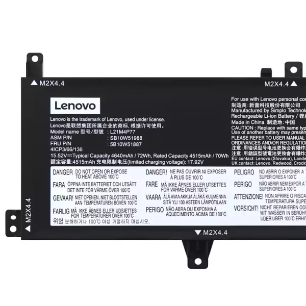 Oriģināls klēpjdatora Baterija LENOVO L21M4P77 L21D4P77 - Image 3