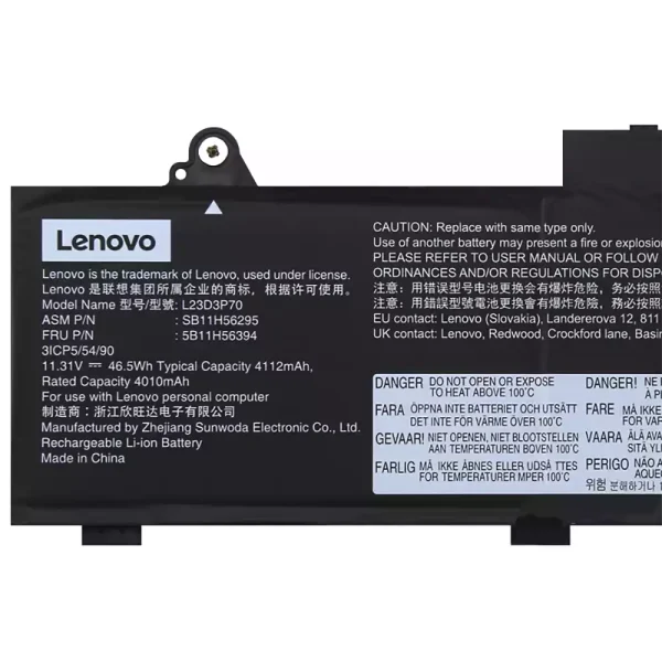 Oriģināls klēpjdatora Baterija Lenovo L23D3P70 L23X3P70 L23M3P70 - Image 3