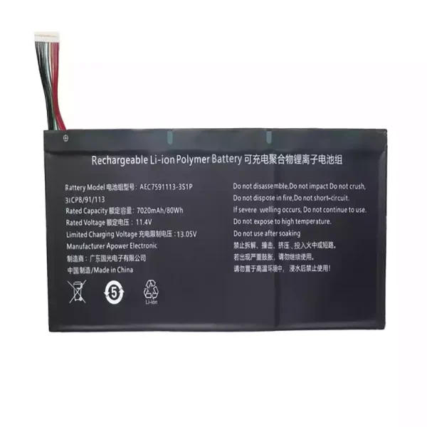 Oriģināls klēpjdatora Baterija AEC7591113-3S1P