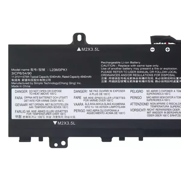 Oriģināls klēpjdatora Baterija LENOVO L23M3PK1 L23X3PK1 L23B3PK1 L23D3PK1 L23C3PK1 - Image 3