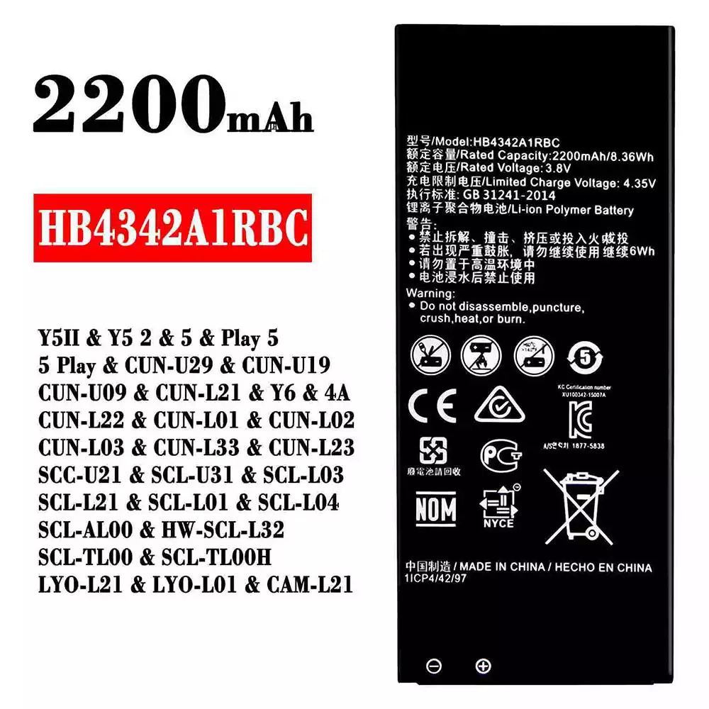 Oriģināls baterija HB4342A1RBC priekš HUAWEI Y5 2 / Play 5