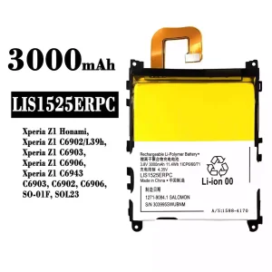 Oriģināls baterija LIS1525ERPC priekš Sony Xperia Z1 Honami, Xperia Z1 C6902 C6903 C6906 C6943 SO-01F SOL23