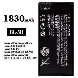 Oriģināls baterija BL-5H priekš Nokia Lumia 630 / Lumia 638 / Lumia 635 / RM-974 / RM-975 / RM-1010
