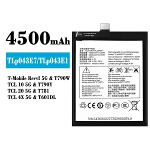 Oriģināls baterija TLP043E7/TLP043E1 priekš Alcatel T-Mobile RevvI 5G/TCL 10 5G/TCL 20 5G/TCL 4X 5G