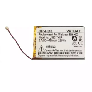 Oriģināls baterija priekš SONY NW-A2000 NW-HD3 NW-HD2